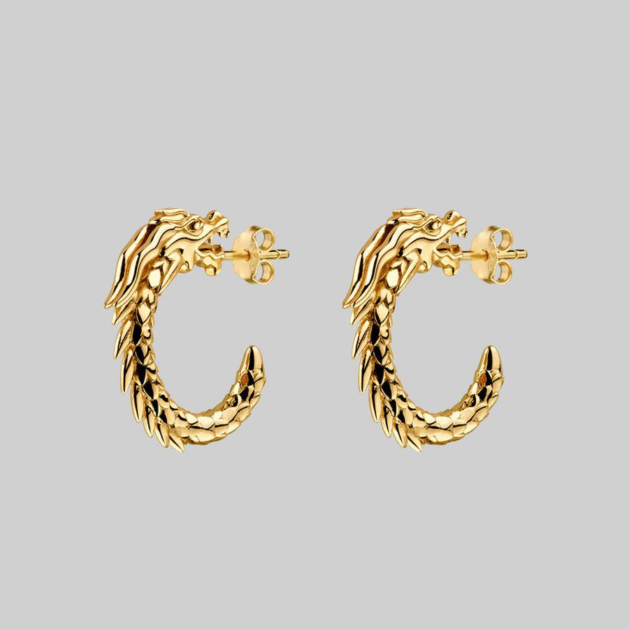 DRAKE. Dragon Hoop Earrings - Gold