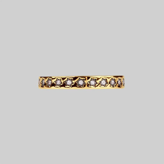 COUNTING STARS. Cubic Zirconia Gold Star Ring
