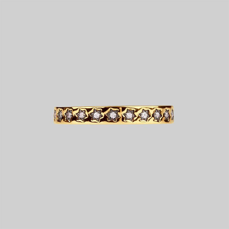 COUNTING STARS. Cubic Zirconia Gold Star Ring