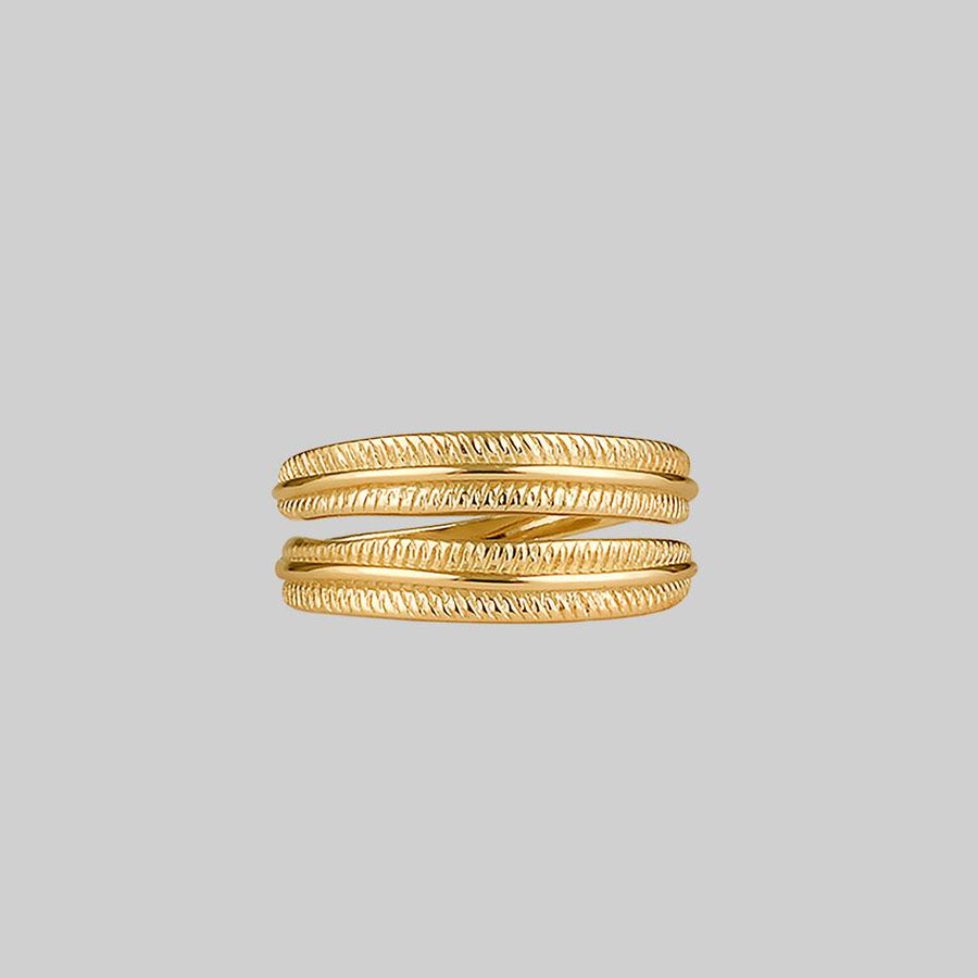 gold feather wrap ring