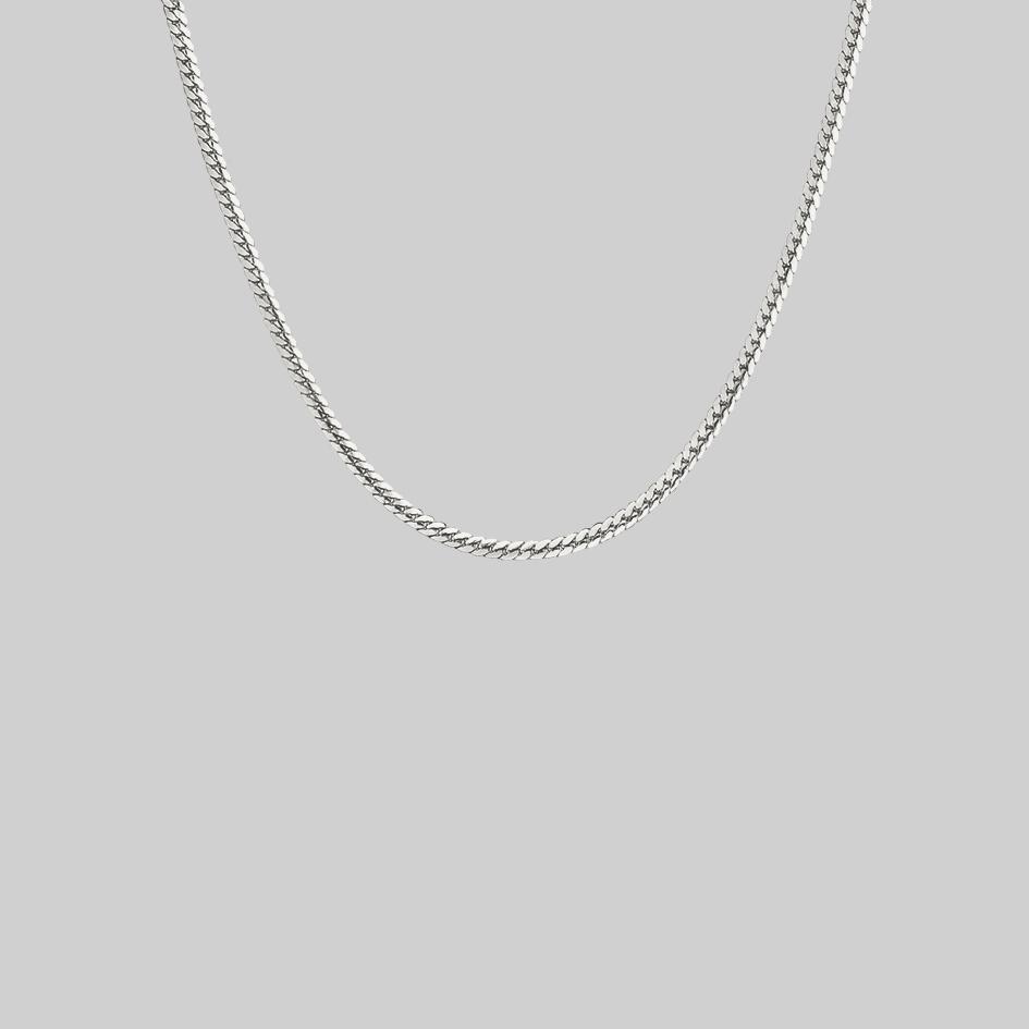 thin sterling silver snake collar necklace