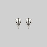 silver raven skull earrings