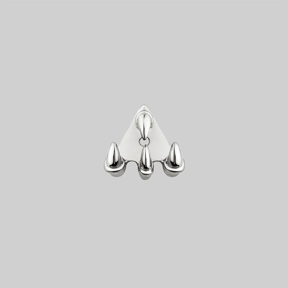 NASRA. Silver Claw Earring - Lobe/Helix