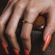 FATAL. Barbed Wire & Black Spinel Heart Ring - Silver