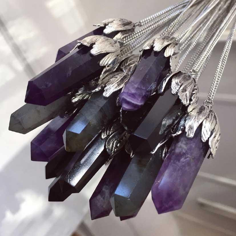 DEATH BLOOM. Labradorite Pendant Necklace