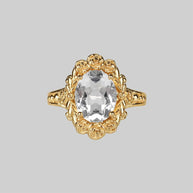 Gold rose crystal ring