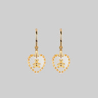 gold teddy glass hoop earrings