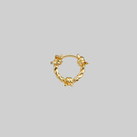 mini hoop earring gold barbed wire