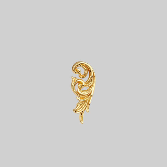IMPERIAL. Ornate Flourish Stud Earring - Gold