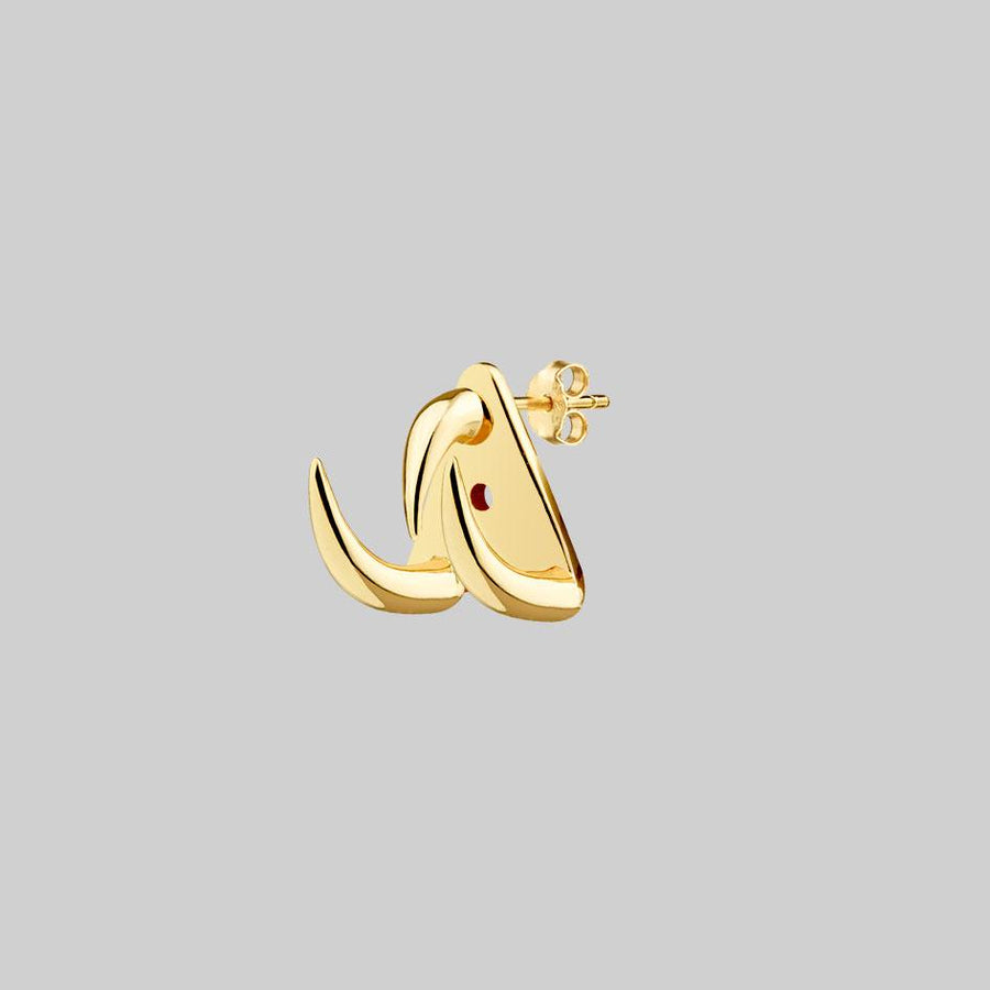gold single spike cartilage earring
