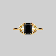 gothic black gemstone ring
