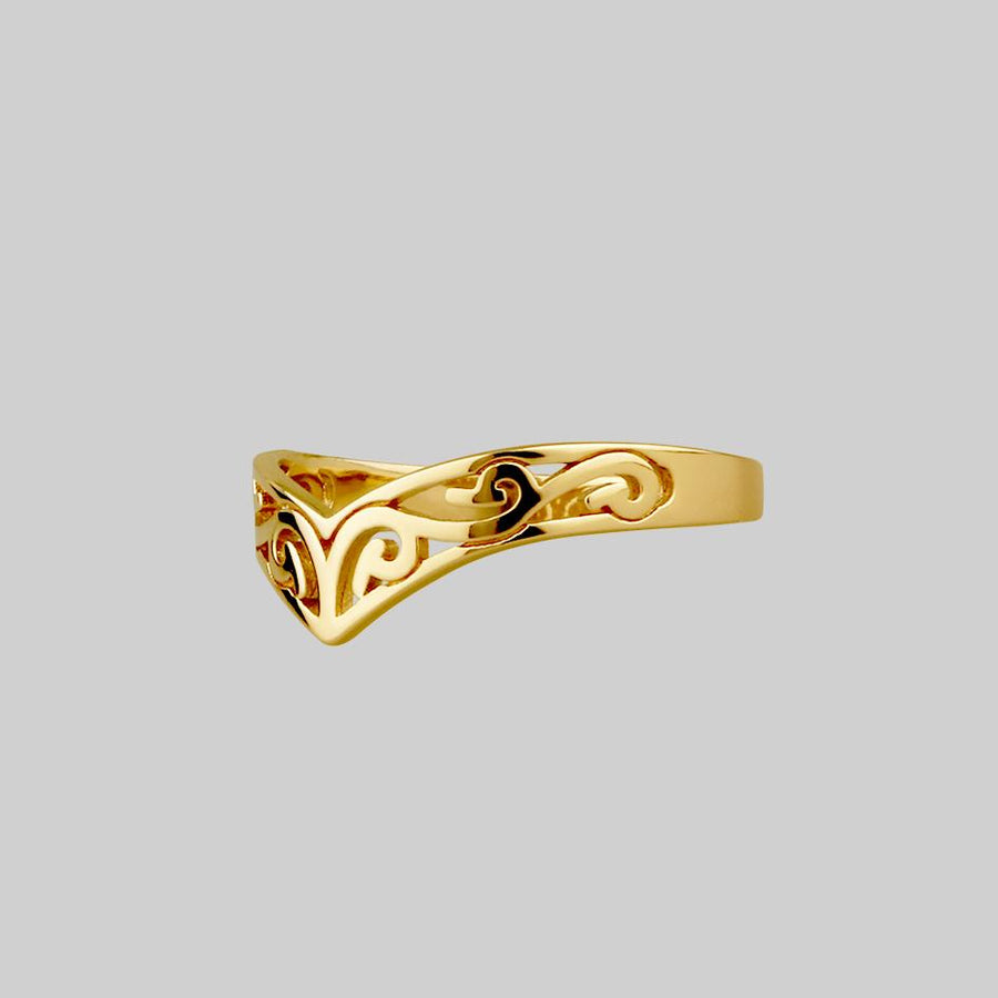 TRIBE. Gold Chevron Ring gold detailed ring
