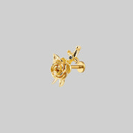 flower and dagger earring gold