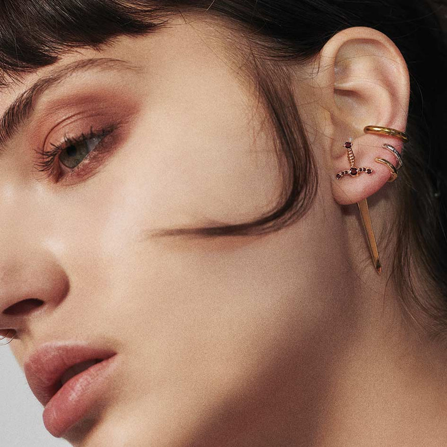 gold dagger earrings