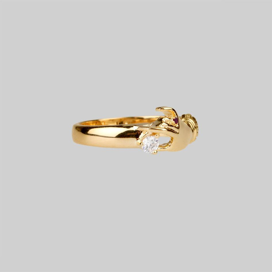MILDRED. Disembodied Hand Gold Ring vintage style hand ring gold