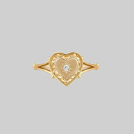 gold vintage style heart ring