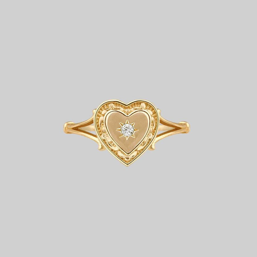 gold vintage style heart ring