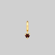 red heart charm hoop earring