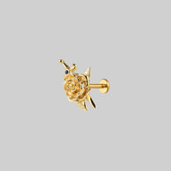 gold rose and dagger tragus stud