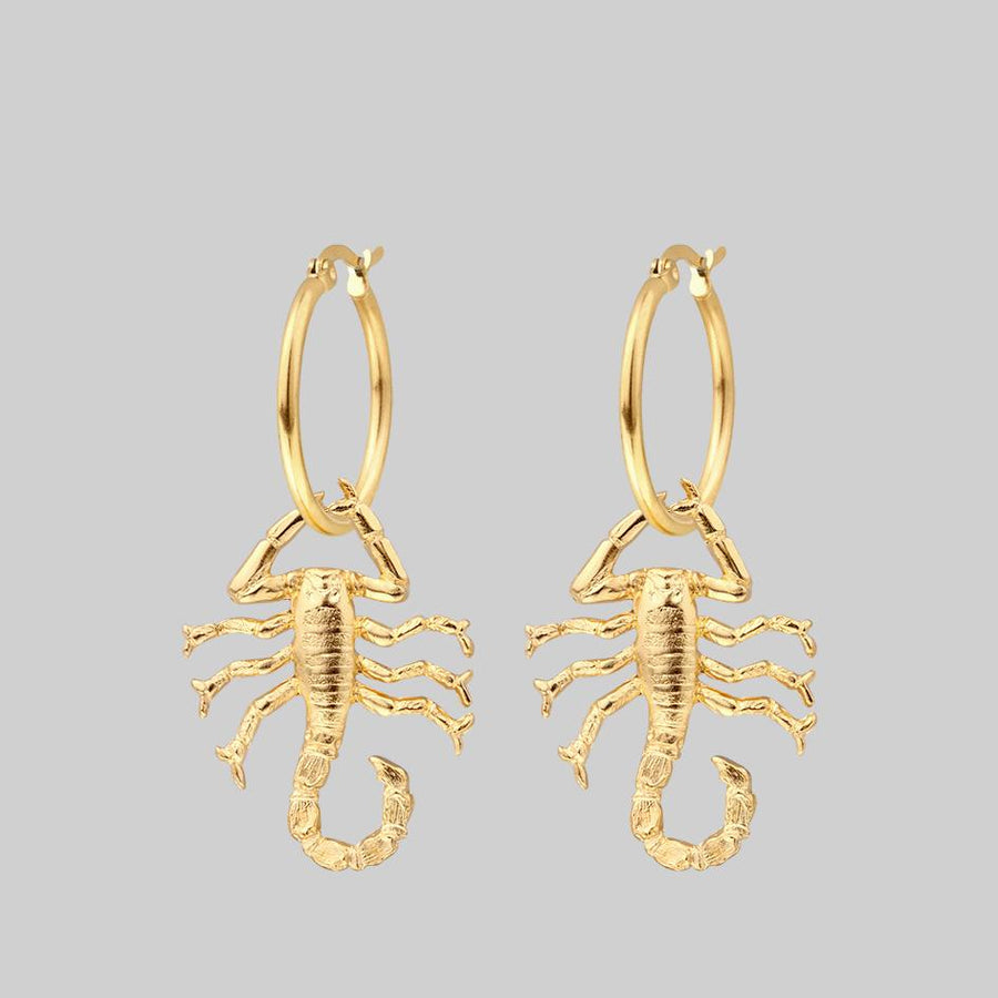 gold scorpion hoop earrings