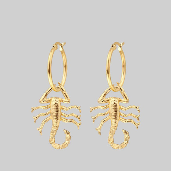 NOXIOUS. Scorpion Hoop Earrings Gold REGALROSE