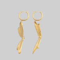 statement gold butterfly hoop earrings
