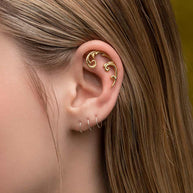 gold swirl helix stud earring