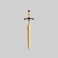 gold gemstone dagger earrings