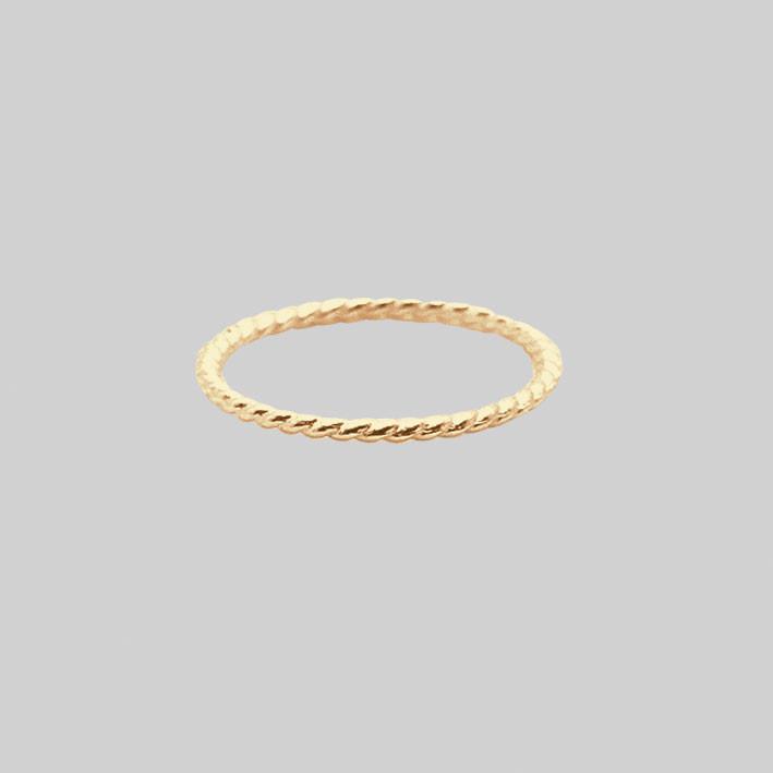 Gold Twisted Midi Ring - 14K Gold plated
