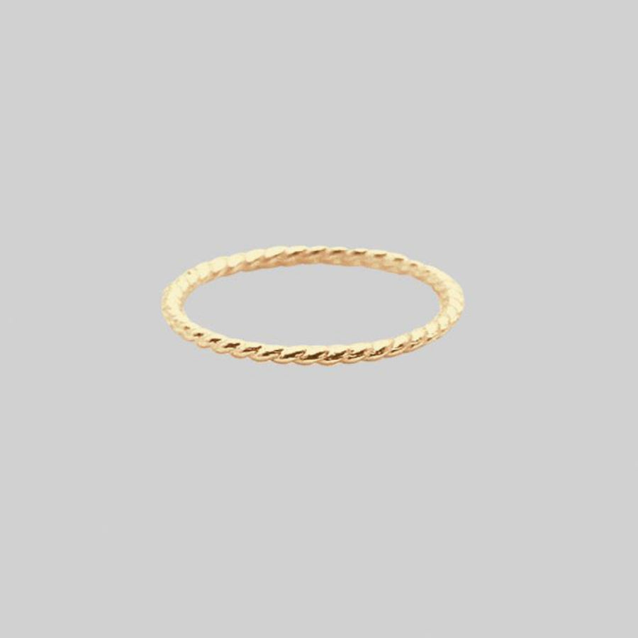 Gold Twisted Midi Ring - 14K Gold plated