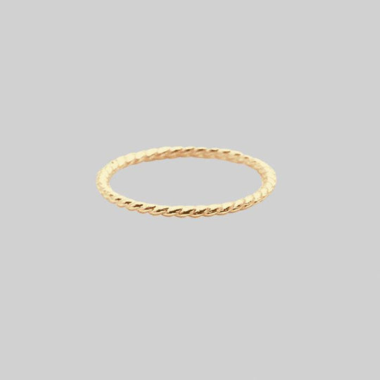 Gold Twisted Midi Ring - 14K Gold plated