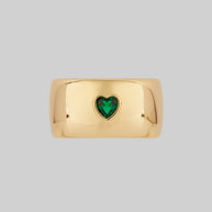 gold gemstone wide band ring