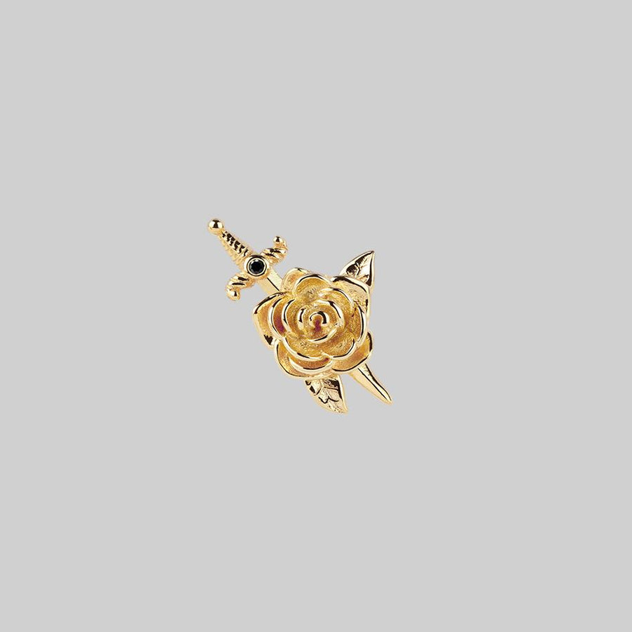 gothic rose and dagger ear stud