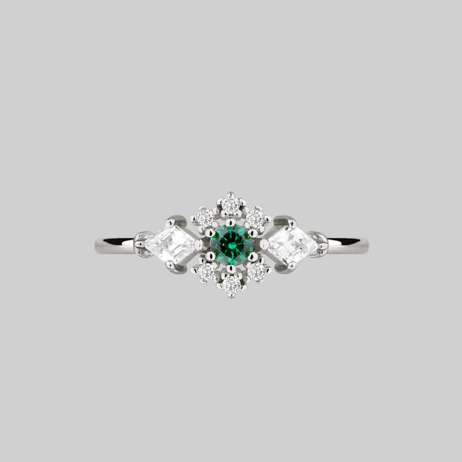 green quartz gemstone ring