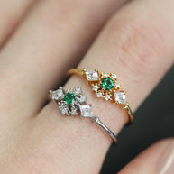 green quartz cluster ring
