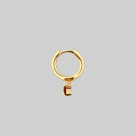 mini gold heart hoop earring 