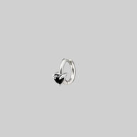 heart gemstone mini hoop earring