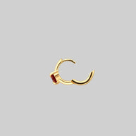 gold mini hoop earring with heart