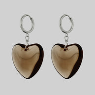 huge glass heart earrings