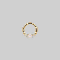 opal and diamond septum ring gold