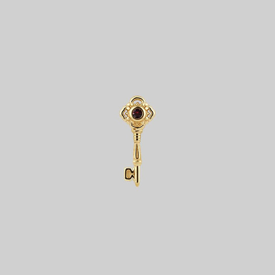 TWILIGHT. Skeleton Key Stud Earring - Gold
