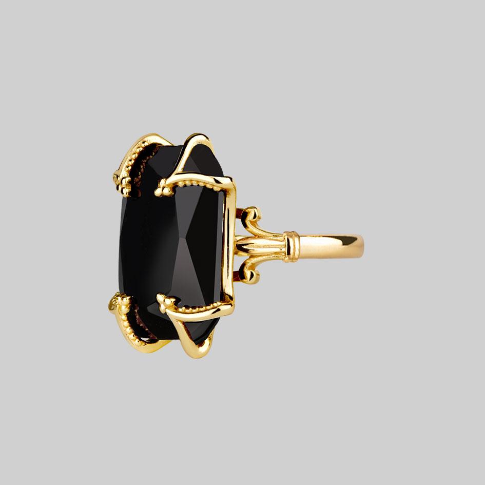 statement black gemstone ring