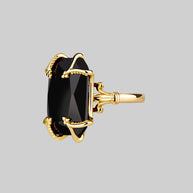 statement black gemstone ring