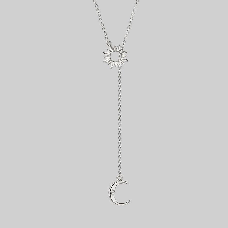 silver y-shape necklace