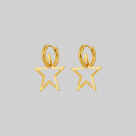 little gold star hoop earrings