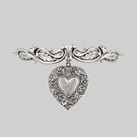 silver detailed heart chocker