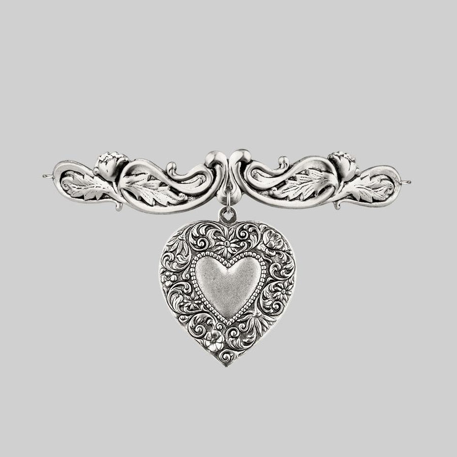 silver detailed heart chocker