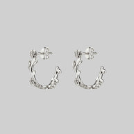 gold rose hoop stud earrings