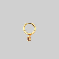 gemstone heart cham hoop earring