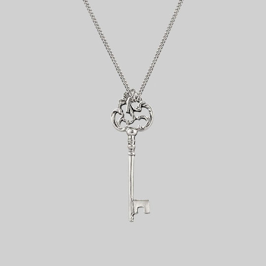 VERONA. Skeleton Key Necklace - Silver